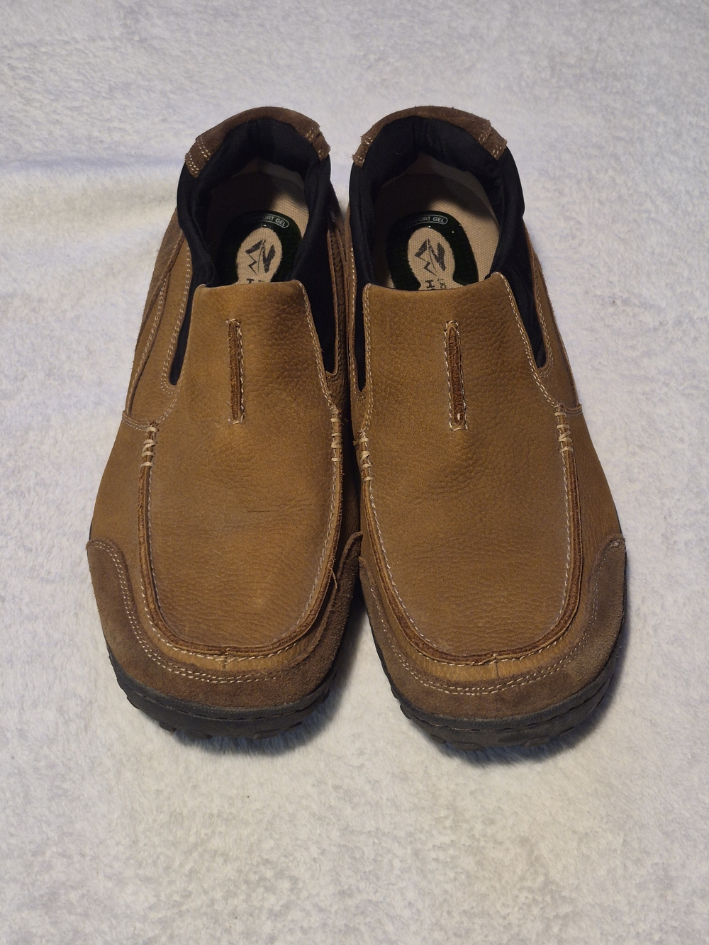 Nunn Bush Portage All Terrain Brown Leather Hiking Slip On Loafers Mens Size 13